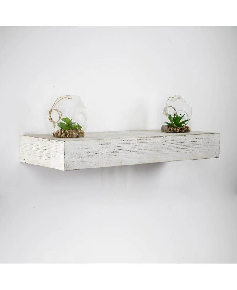 American Art Decor Wood Floating Wall Shelf