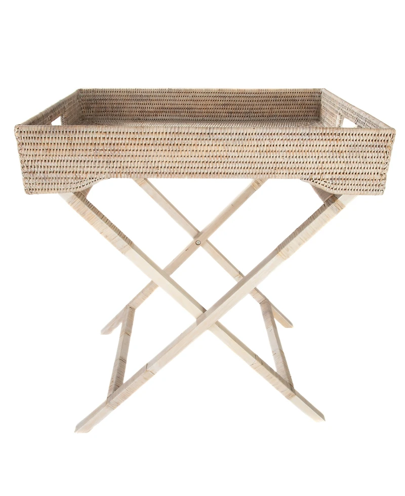 Artifacts Rattan Butler Tray and Table