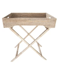 Artifacts Rattan Butler Tray and Table