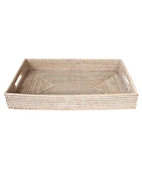 Artifacts Rattan Rectangular Tray With Cutout Handles
