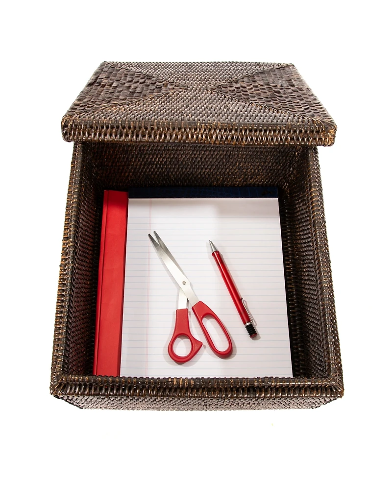 Artifacts Rattan Storage Box with Lid Letter File
