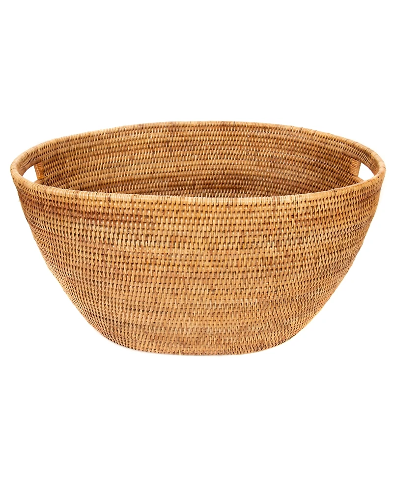 Artifacts Trading Company Rattan Laundry Basket with Cutout Handles
