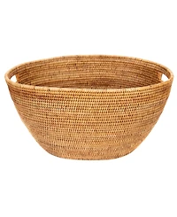 Artifacts Trading Company Rattan Laundry Basket with Cutout Handles