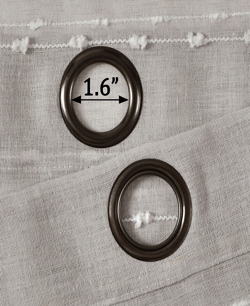 Lush Decor Farmhouse Textured Grommet Sheer Window Curtain Panels