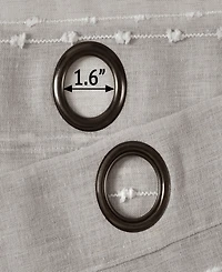 Lush Decor Farmhouse Textured Grommet Sheer Window Curtain Panels