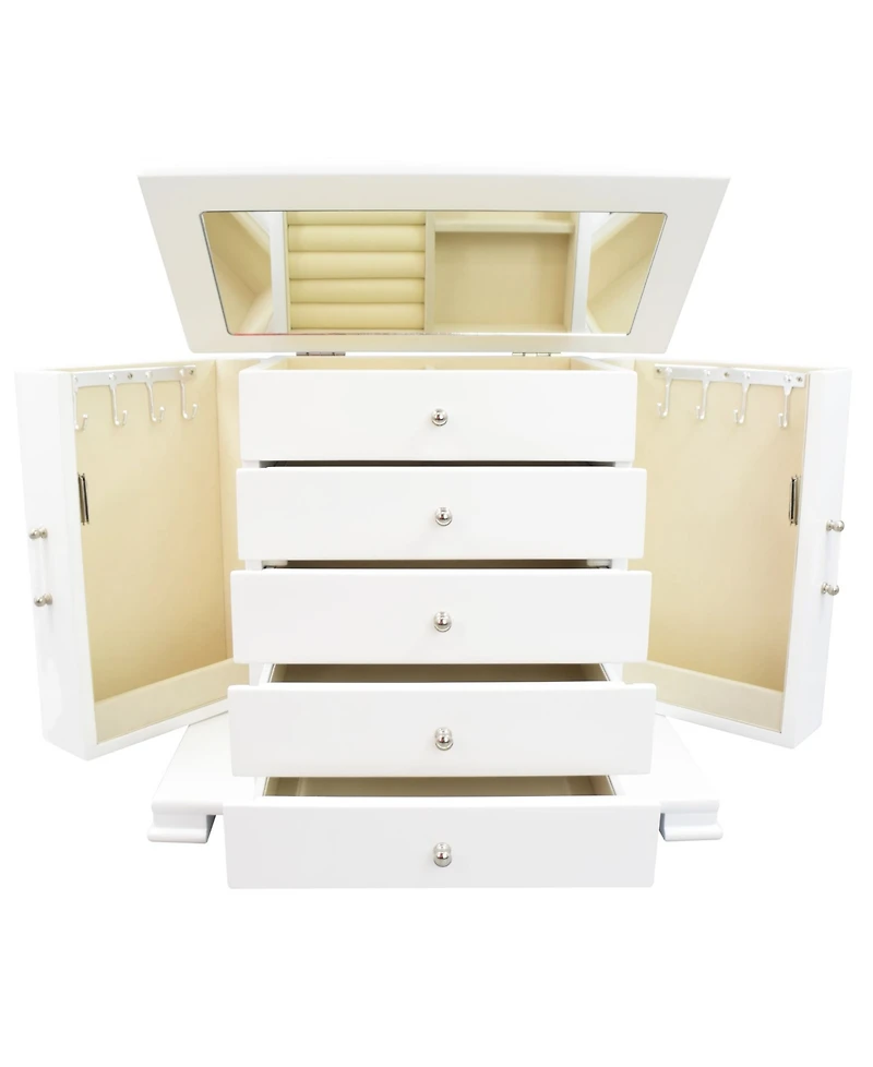 Pko Inc Wooden Jewelry Box, White