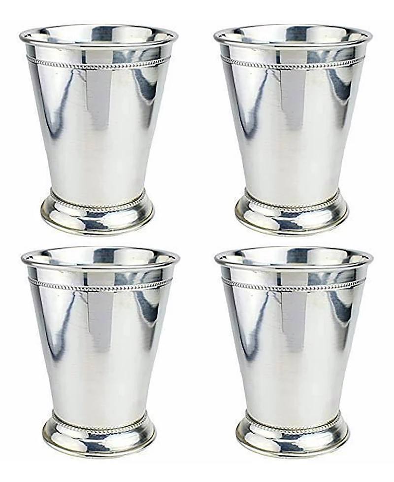 Prince of Scots Copper Mint Julep Cup with Pure Silver Plate Set of 4