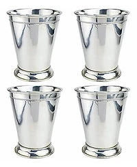 Prince of Scots Copper Mint Julep Cup with Pure Silver Plate Set of 4
