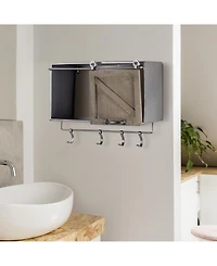 American Art Decor Rustic Sliding Barn Door Coat/Towel Rack