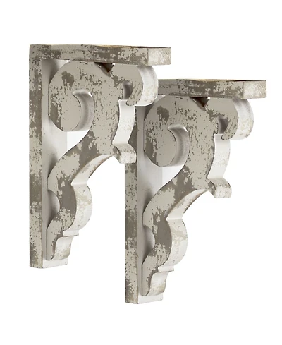 American Art Decor Wood Corbel Brackets, Set of 2