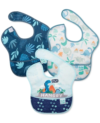 Bumkins Baby Boys SuperBib Waterproof Baby Bibs, Pack of 3