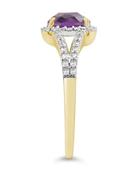 Amethyst (1-1/3 ct. t.w.) and Lab Grown White Sapphire (1/4 ct. t.w.) Ring in 10k Yellow Gold