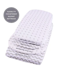 Ely's & Co. Baby Fitted Waterproof Bassinet Sheet 100% Combed Jersey Cotton