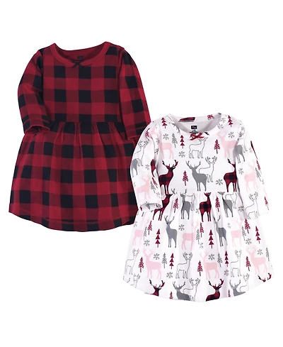 Hudson Baby Girls Twin Long-Sleeve Dress Bundle