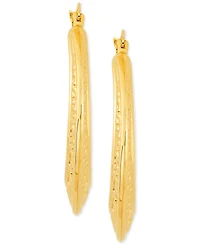 Greek Key Small Round Hoop Earrings in 10k Gold, 25mm