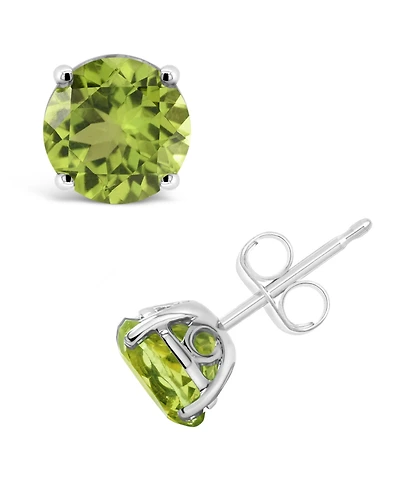 Peridot (1-7/8 ct. t.w.) Stud Earrings in Sterling Silver (Also available in Dark Blue Topaz, Rose Quartz, Amethyst, Citrine, Garnet, and Sky Blue Top