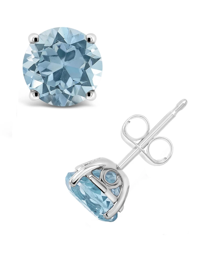 Peridot (1-7/8 ct. t.w.) Stud Earrings Sterling Silver (Also available Dark Blue Topaz, Rose Quartz, Amethyst, Citrine, Garnet, and Sky Top