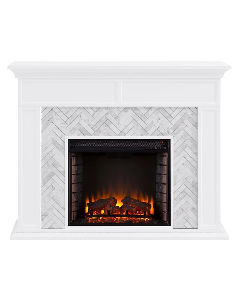 Southern Enterprises Anika Marble Tiled Electric Fireplace