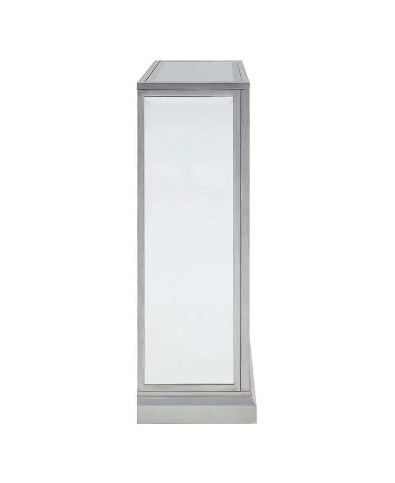 Southern Enterprises Audrey Faux Stone Mirrored Electric Fireplace