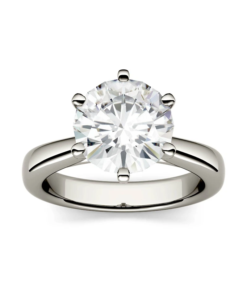 Moissanite Solitaire Engagement Ring 3-1/10 ct. t.w. Diamond Equivalent 14k White or Yellow Gold