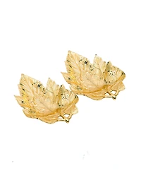 Classic Touch Leaf Candy Dishes, Set of 2