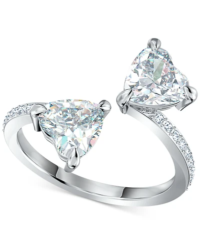 Swarovski Attract Soul Heart Rhodium Plated Ring