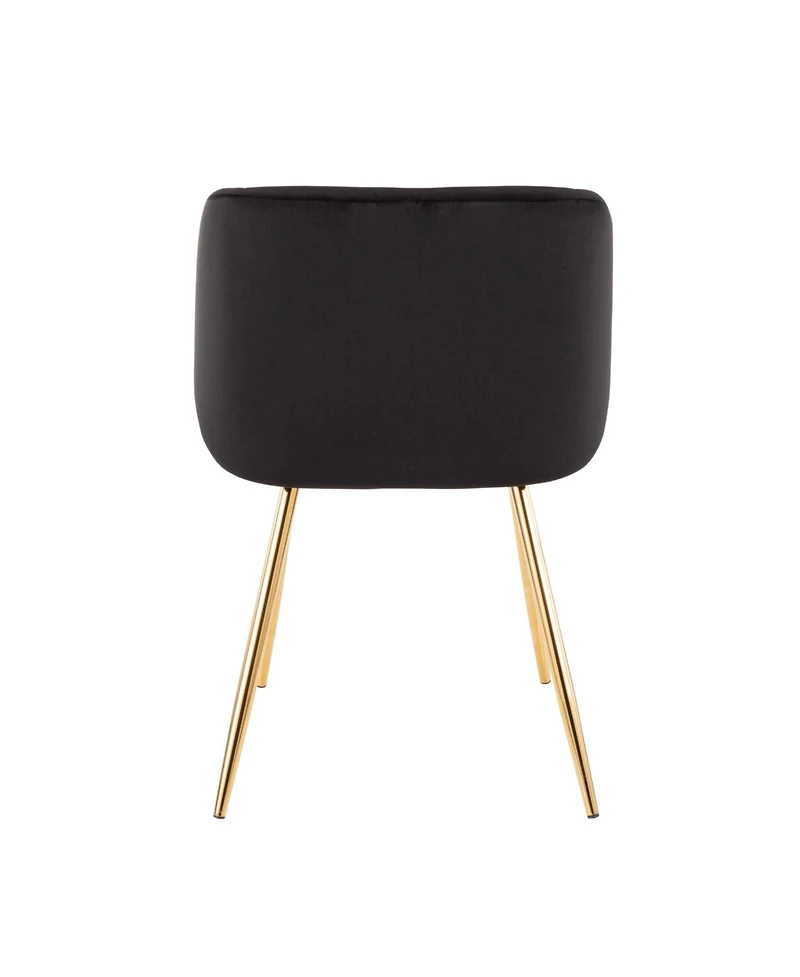 Lumisource Fran Chair Gold Metal and Velvet Set of 2