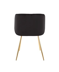Lumisource Fran Chair Gold Metal and Velvet Set of 2