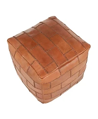 Cobbler Industrial Pouf in Leather by Lumisource