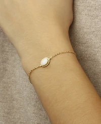 Gemstone Twist Gallery Bracelet in 14k Yellow Gold (Available in Opal, Peridot, Blue Topaz, Amethyst, Garnet & Citrine)