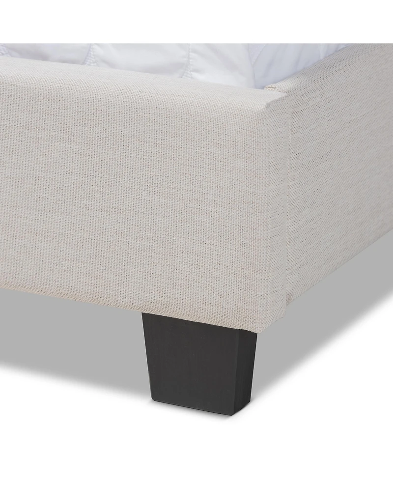 Ansa Fabric Headboard Platform Queen Bed
