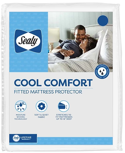 Sealy Cool Comfort Fitted Mattress Protector, Queen
