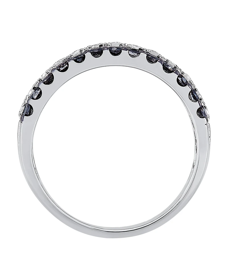 Black and White Diamond (3/4 ct. t.w.) band ring in Sterling Silver