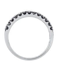 Black and White Diamond (3/4 ct. t.w.) band ring in Sterling Silver