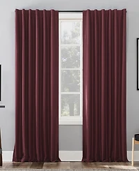 Evelina Faux Dupioni Silk Thermal Extreme 100% Blackout Back Tab Curtain Panel