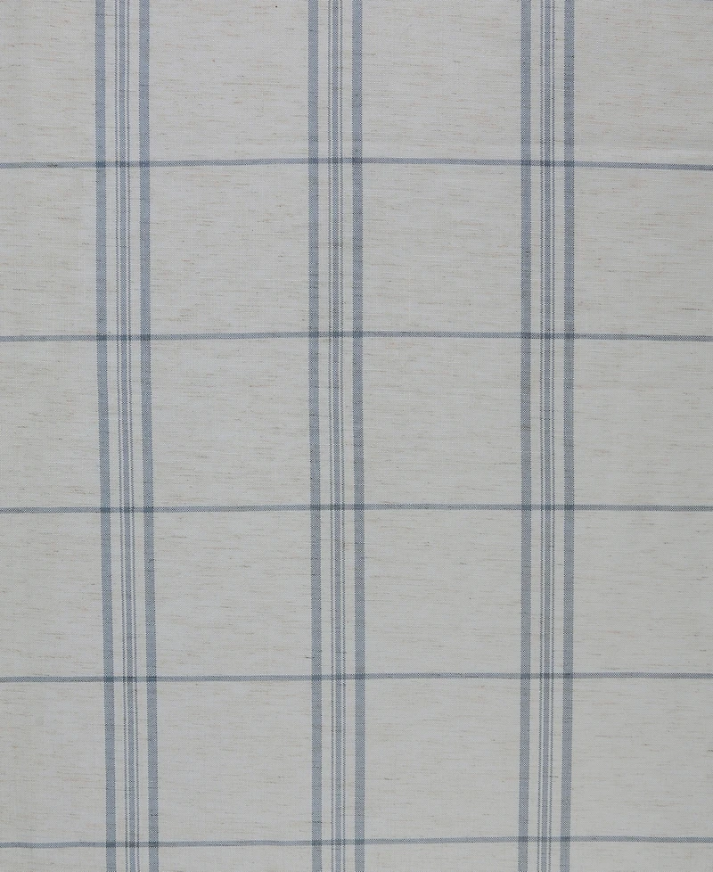 Castille Farmhouse Plaid Linen Semi-Sheer Rod Pocket Curtain Panel