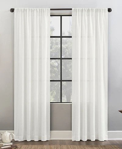 Waffle Weave Anti-Dust Cotton Blend Semi-Sheer Curtain Panel
