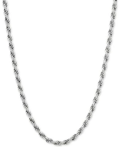 Rope Link Chain Necklace 18 22 In Sterling Silver Or 18k Gold Plated Sterling Silver 3 1 5mm