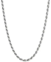 Rope Link Chain Necklace 18 22 In Sterling Silver Or 18k Gold Plated Sterling Silver 3 1 5mm