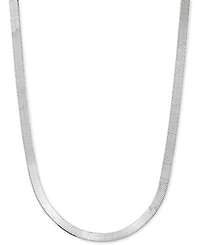 Herringbone Link 18" Chain Necklace in Sterling Silver