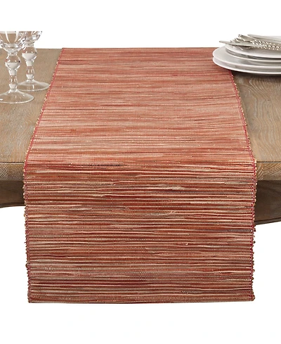 Saro Lifestyle Shimmering Woven Nubby Texture Water Hyacinth Table Runner