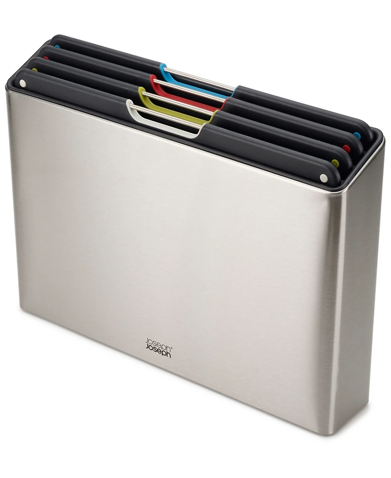 Joseph Joseph Folio Stainless Steel 4-Pc. Chopping Board Set in Case