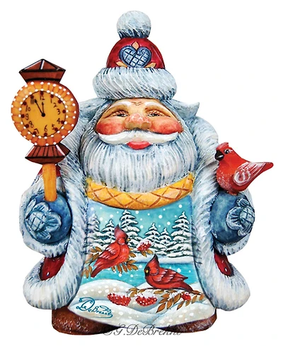 G.DeBrekht Scenic Santa with Cardinals Figurine