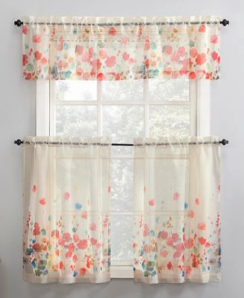 Rosalind Watercolor Floral Tier Valance Collection