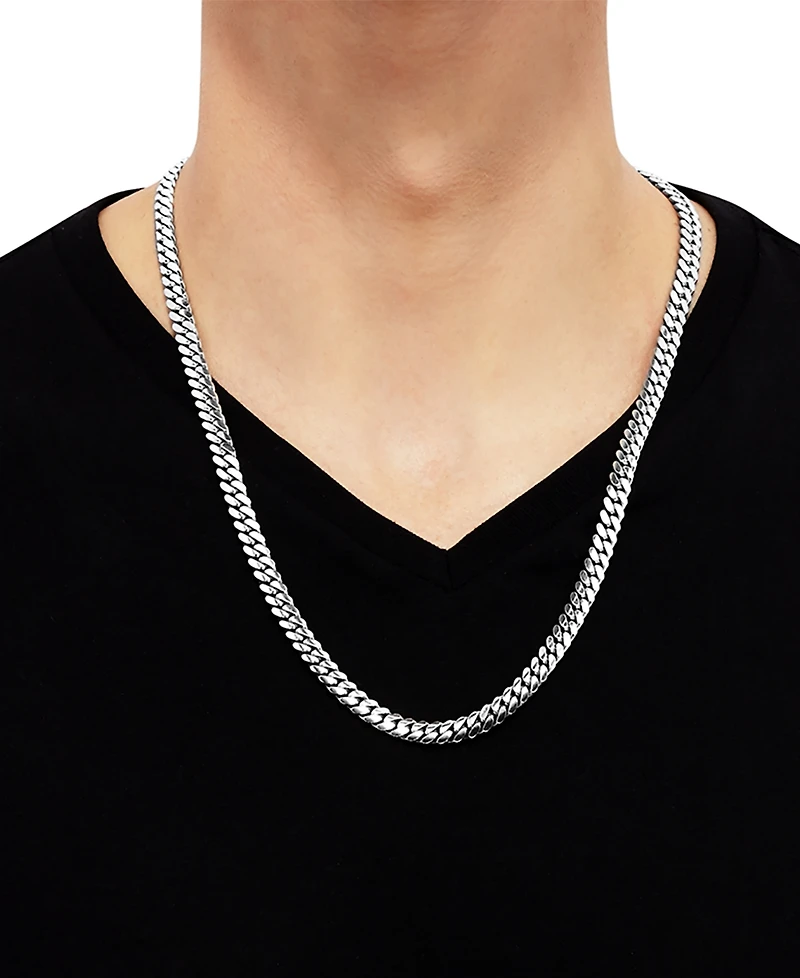 Cuban Link 24" Chain Necklace in Sterling Silver