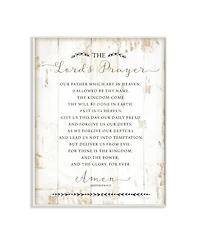 Stupell Industries The Lords Prayer Our Father Rustic Distressed White Wood Look, 10" L x 15" H