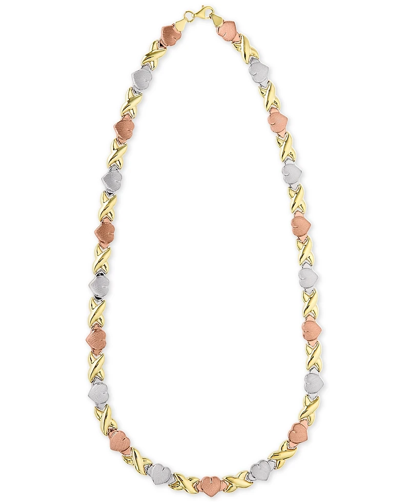Giani Bernini Hearts & Kisses 17" Statement Necklace in 18k Tricolor Gold-Plated Sterling Silver, Created for Macy's (Also in Gold Over Silver and Ste