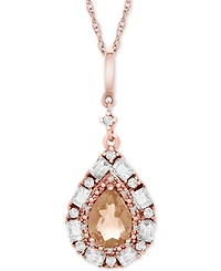 Multi-Gemstone Teardrop 18" Pendant Necklace (1 ct. t.w.) Sterling Silver