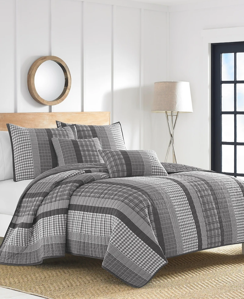 Closeout! Nautica Gulf Shores Cotton Reversible 2-Pc. Quilt Set, Twin