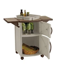 Suncast DCP2000 Portable Outdoor Patio Prep Serving Station Table and Cabinet